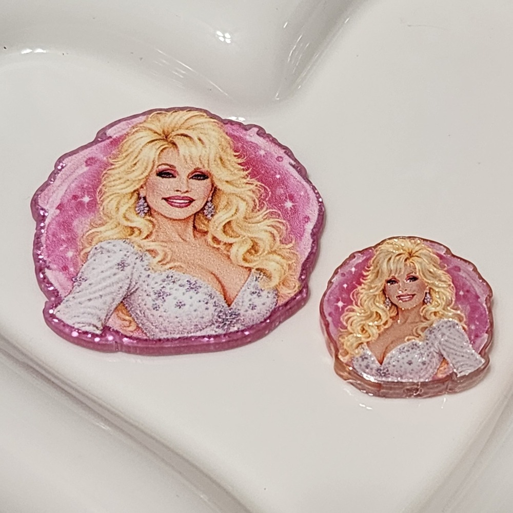 Doll Country Music Flatback Focal Bead Keychain Beaded Pen Badge Magnet